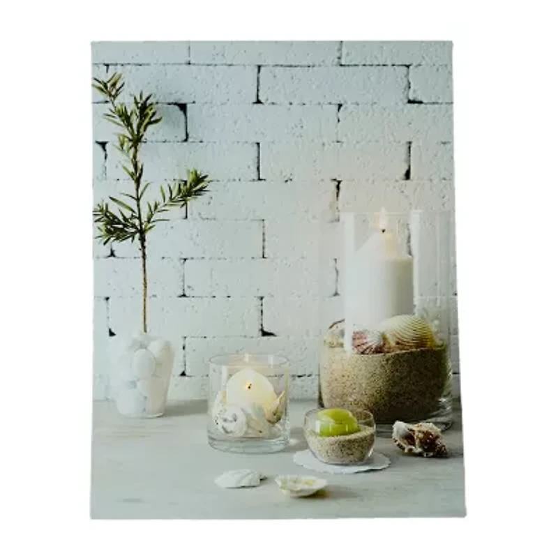 LED Lighted Serene Seaside Spa Decorative Canvas Wall Art 15.75'' x 12''