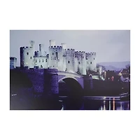 LED Lighted Conwy Castle in Wales Scene Canvas Wall Art 15.75'' x 23.5''