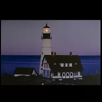 LED Lighted Dusk Lighthouse Seaside Scene Canvas Wall Art 15.75'' x 23.75''