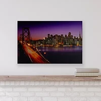LED Lighted Famous San Francisco Oakland Bay Bridge Canvas Wall Art 23.5"
