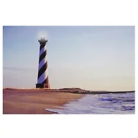 LED Lighted Lighthouse Seaside Beach Scene Canvas Wall Art 15.75" x 23.5"