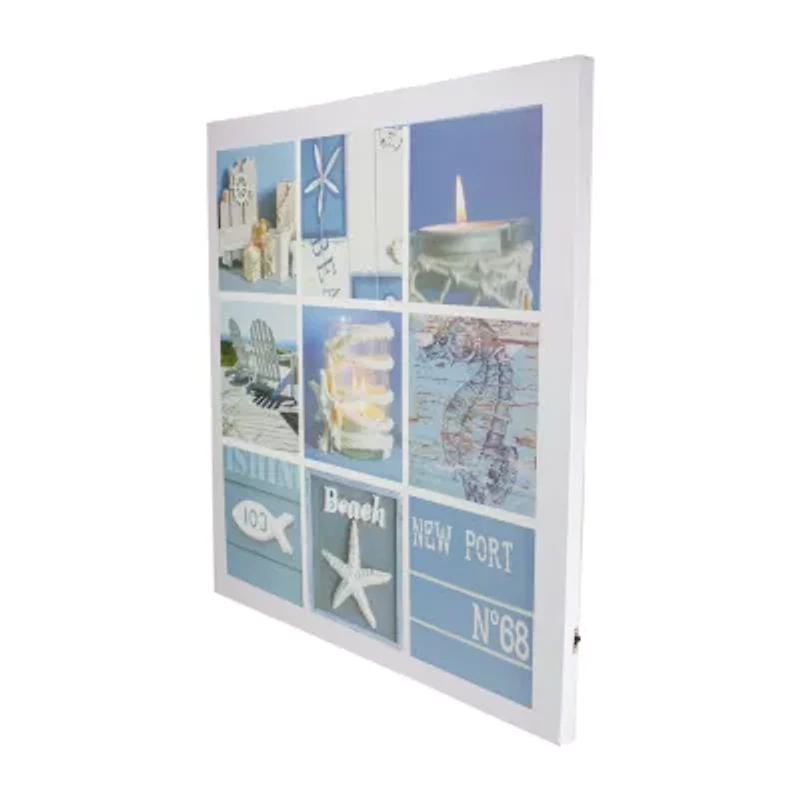 LED Lighted Summer Fun Beach Life Canvas Wall Art 19.75"
