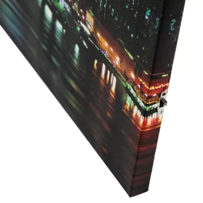 LED Lighted New York City Skyline Canvas Wall Art 15.75" x 39.25"