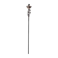 64.5'' Brushed Copper Floral Motif Outdoor Patio Garden Oil Lamp Torch