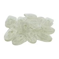 20 Clear Mini Patio Umbrella Lights with Clips - White Wire