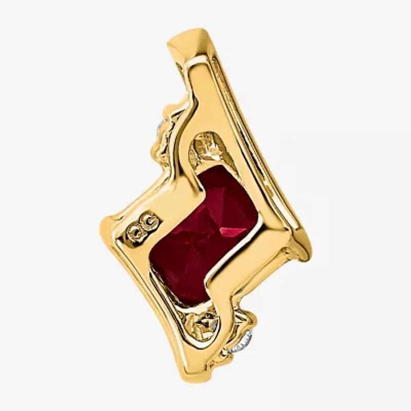 Gemstone Diamond Accent 10K Gold Diamond Pendant