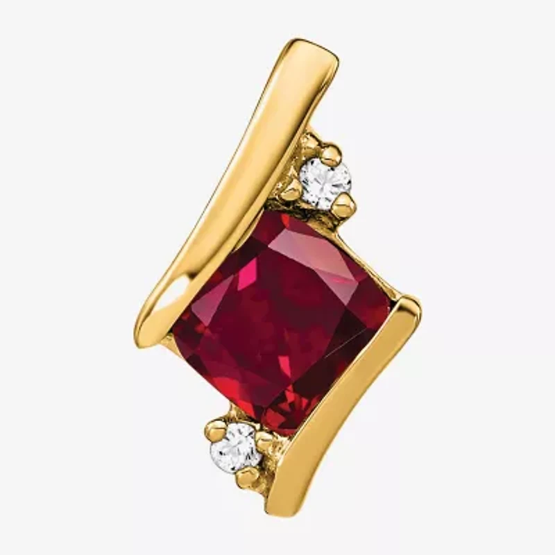 Gemstone Diamond Accent 10K Gold Diamond Pendant