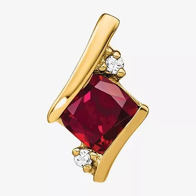 Gemstone Diamond Accent 10K Gold Diamond Pendant