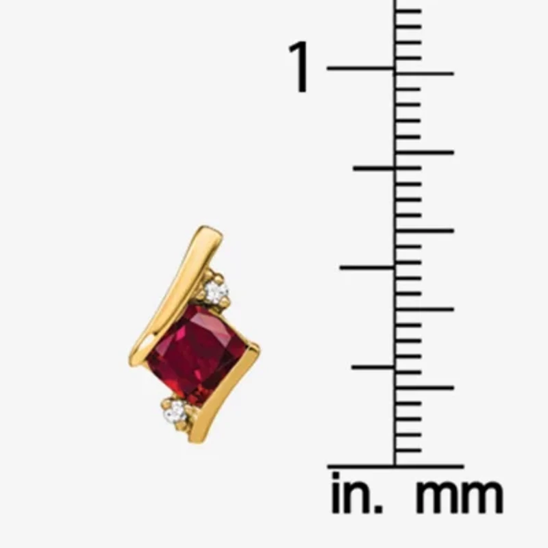 Gemstone Diamond Accent 10K Gold Diamond Pendant
