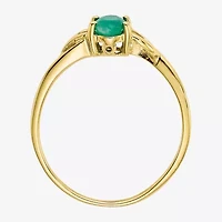 Gemstone 10K Gold Oval Cocktail Ring