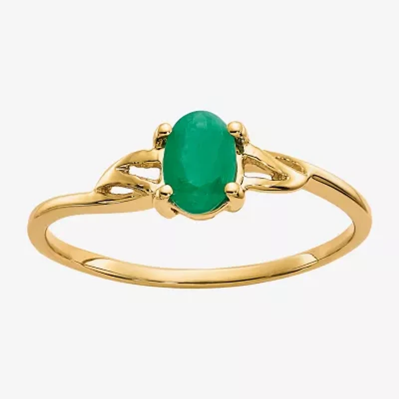 Gemstone 10K Gold Oval Cocktail Ring