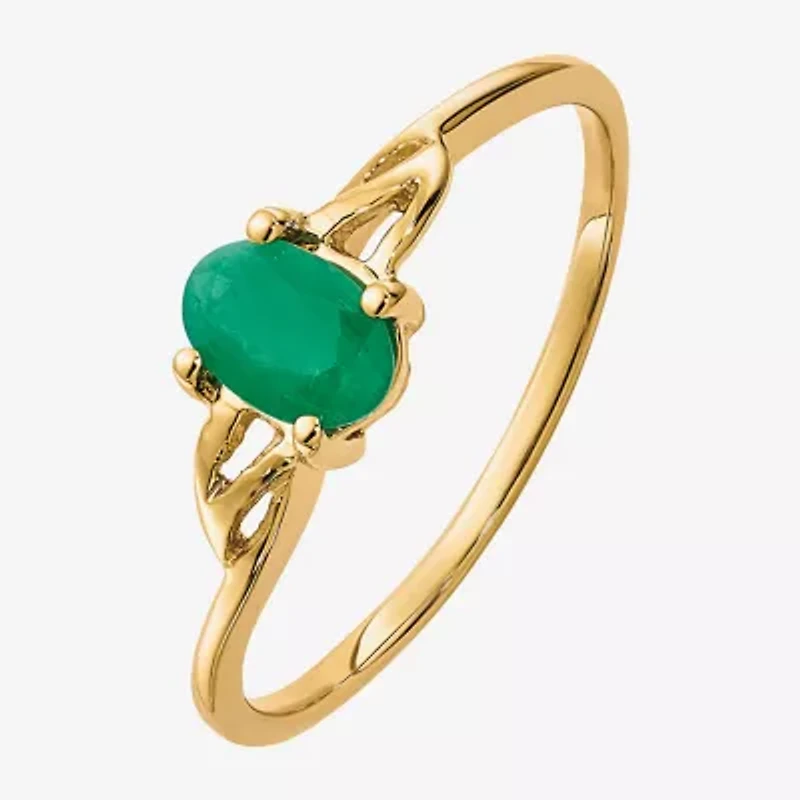 Gemstone 10K Gold Oval Cocktail Ring