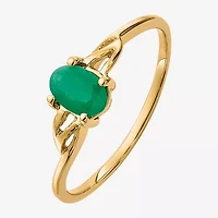 Gemstone 10K Gold Oval Cocktail Ring