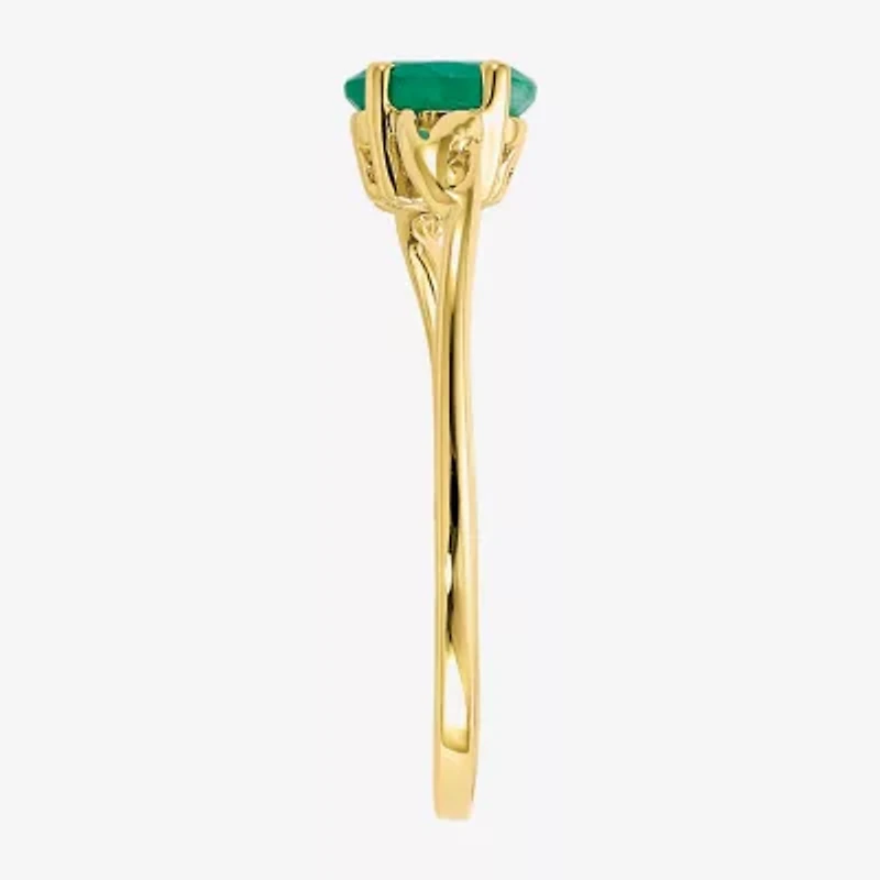 Gemstone 10K Gold Oval Cocktail Ring