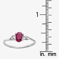 Gemstone 10K White Gold Oval Cocktail Ring