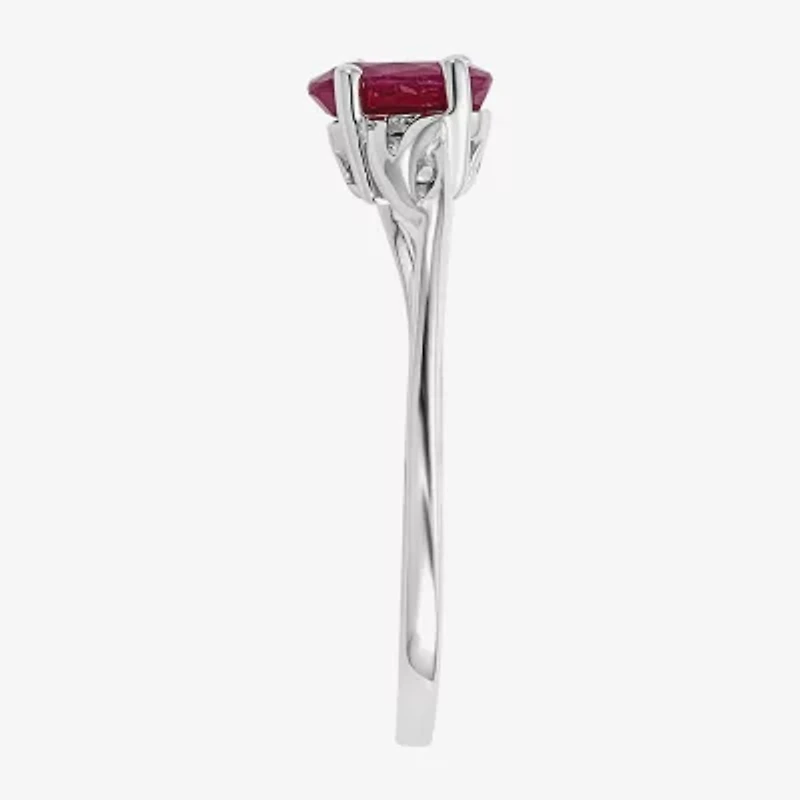 Gemstone 10K White Gold Oval Cocktail Ring