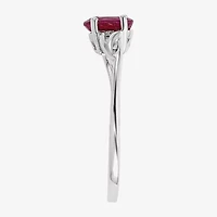 Gemstone 10K White Gold Oval Cocktail Ring