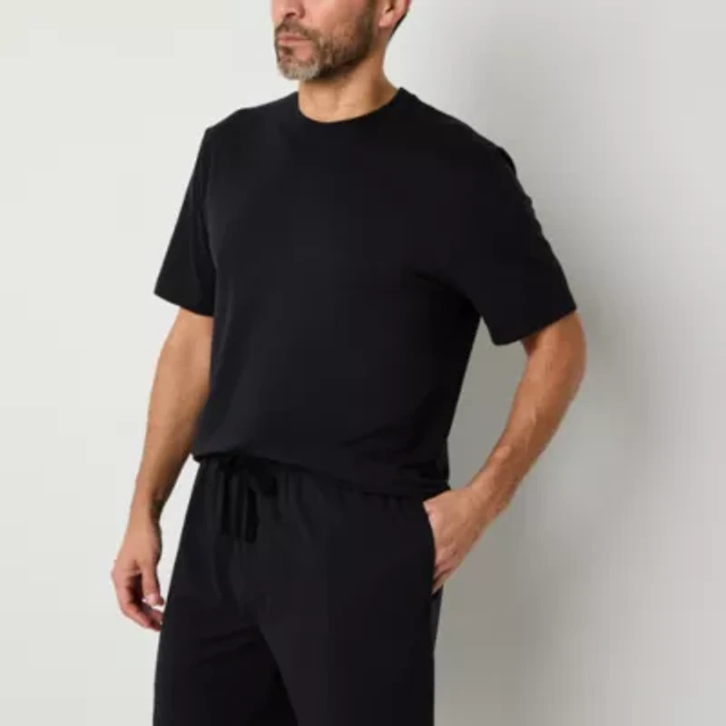 Stafford Mens Crew Neck Short Sleeve Pajama Top