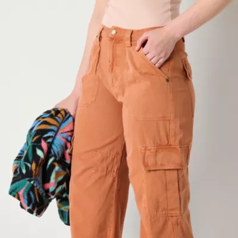 Billabong Womens Wide Leg Mid Rise Juniors Cargo Pant