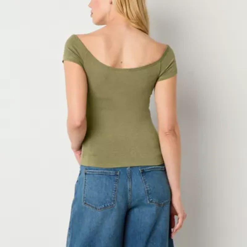 a.n.a Womens Scoop Neck Short Sleeve T-Shirt