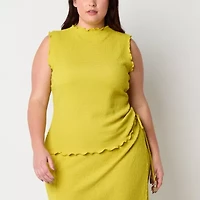 Bold Elements Womens Sleeveless Plus Mock Neck Top