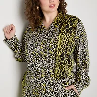 Bold Elements Womens Long Sleeve Fitted Sleeve Regular Fit Plus Button-Down Shirt