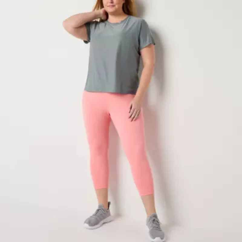 Xersion Womens Performance Crew Neck Short Sleeve Quick Dry Active Plus T-Shirt