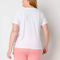 Xersion Womens Performance Crew Neck Short Sleeve Quick Dry Active Plus T-Shirt