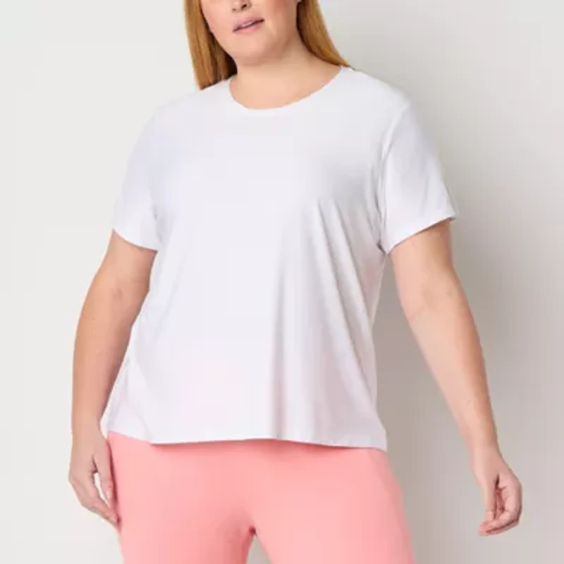 Xersion Womens Performance Crew Neck Short Sleeve Quick Dry Active Plus T-Shirt