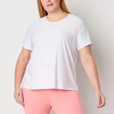 Xersion Womens Performance Crew Neck Short Sleeve Quick Dry Active Plus T-Shirt