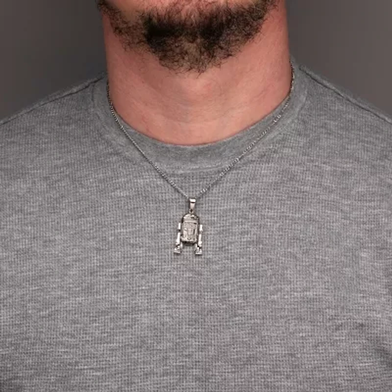 Star Wars® R2-D2 Mens 3D Stainless Steel Pendant Necklace