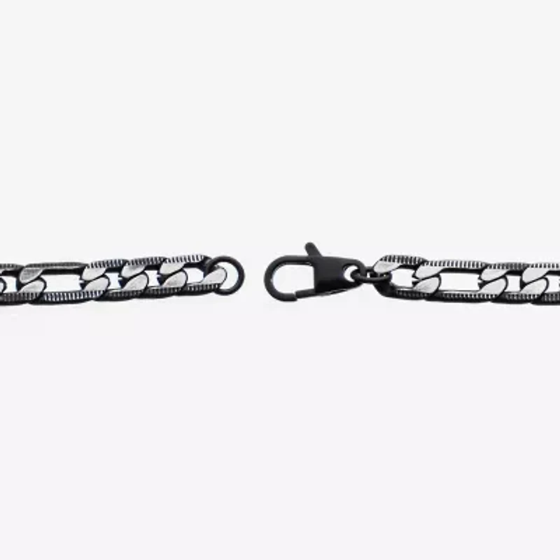 Mens Stainless Steel 8 1/2 Inch Figaro Chain Bracelet