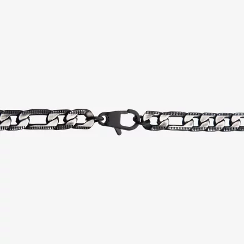 Mens Stainless Steel Inch Figaro Chain Necklace