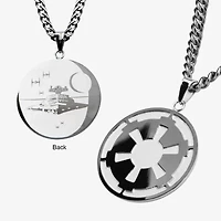 Star Wars® Death Star Symbol Mens Stainless Steel Pendant Necklace