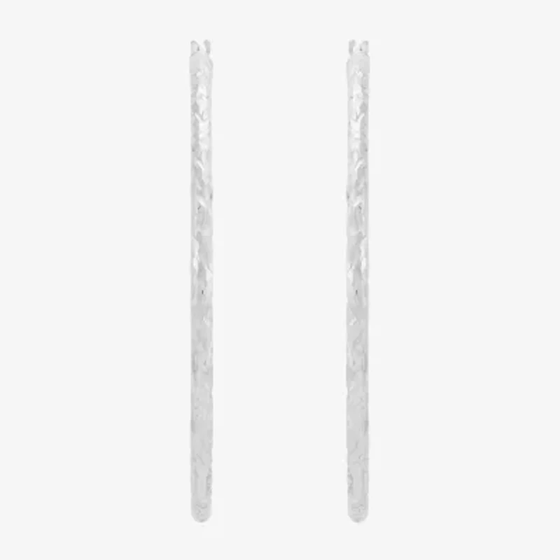 Limited Quantities! Womens 14K White Gold 50mm Hoop Earrings