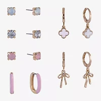 Arizona Womens Bow 6 Pair Earring Set