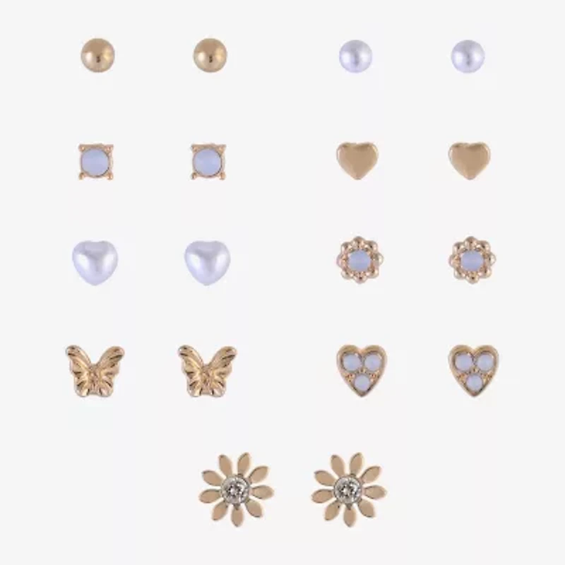 Arizona Womens Heart 9 Pair Earring Set