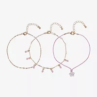 Arizona Womens 9 Inch Cable Flower Ankle Bracelet