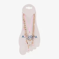 Arizona Womens 9 Inch Cable Flower Ankle Bracelet