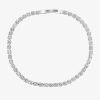 Sparkle Allure Womens Cubic Zirconia Pure Silver Over Brass Round 7.5 Inch Tennis Bracelet
