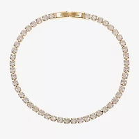 Sparkle Allure Womens Cubic Zirconia 14K Gold Over Brass Round 7.5 Inch Tennis Bracelet