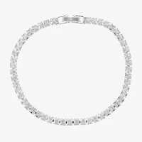Sparkle Allure Womens Cubic Zirconia Pure Silver Over Brass Square 7.5 Inch Tennis Bracelet