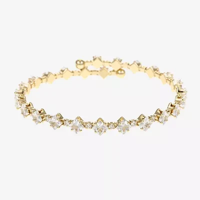 Sparkle Allure Tennis Womens Cubic Zirconia 14K Gold Over Brass Wrap Bracelet