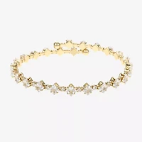 Sparkle Allure Tennis Womens Cubic Zirconia 14K Gold Over Brass Wrap Bracelet