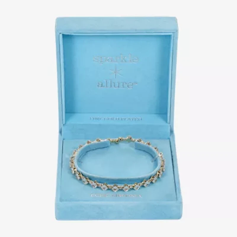 Sparkle Allure Tennis Womens Cubic Zirconia 14K Gold Over Brass Wrap Bracelet