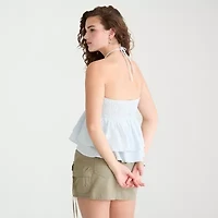 AEROPOSTALE Womens Juniors Halter Neck Sleeveless Babydoll Top