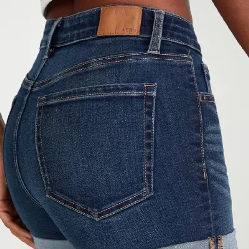 AEROPOSTALE Womens High Rise Juniors Denim Short