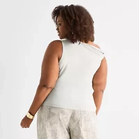 Ashley Graham Womens Sleeveless Tank Top