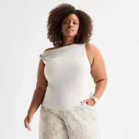 Ashley Graham Womens Sleeveless Tank Top