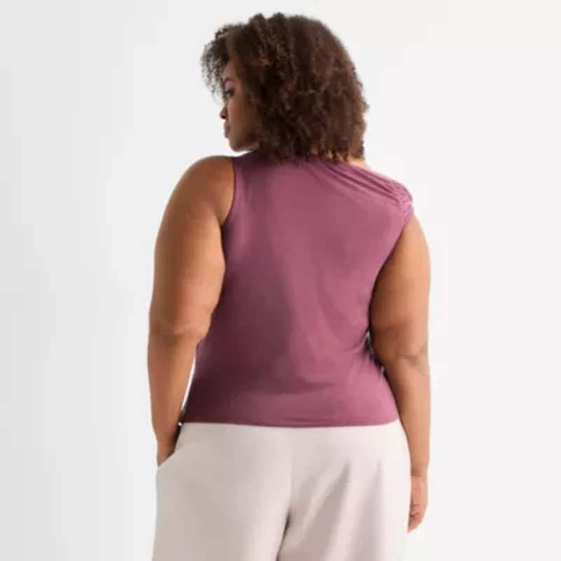 Ashley Graham Womens Sleeveless Tank Top